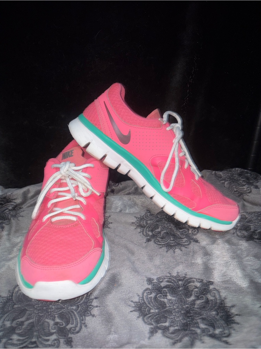 Nike Women's Hot Pink and Teal Lightweight Running Sneakers